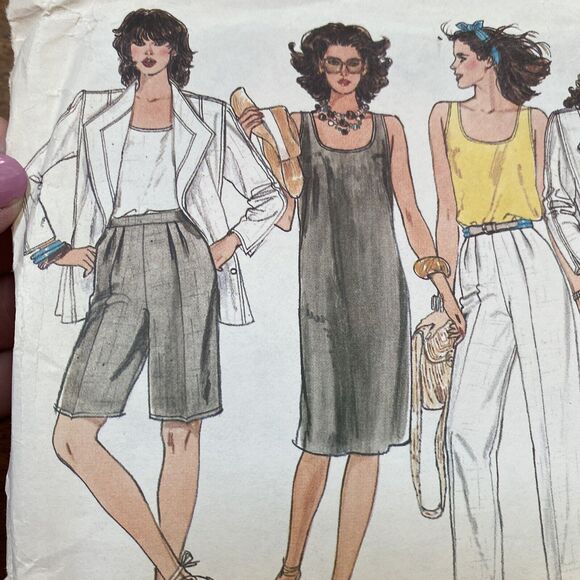 Vogue Sewing Pattern 8922 Size 18 Jacket Dress Pants Shorts Top Vintage 1980s - Picture 2 of 7